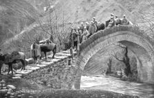 La campagne d'hiver en Orient; Sur la route de Santi-Quaranta a Monastir: la traversee..., 1917. Creator: Unknown