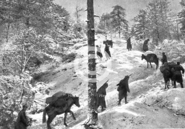 'La campagne d'hiver en Orient; Sur le Paljokrimero, entre Burbusko et Zupan', 1917. Creator: Unknown.