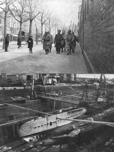 La capture d'un sous-marin allemand; en haut, le commandant en second bonne garde..., 1916. Creator: Unknown