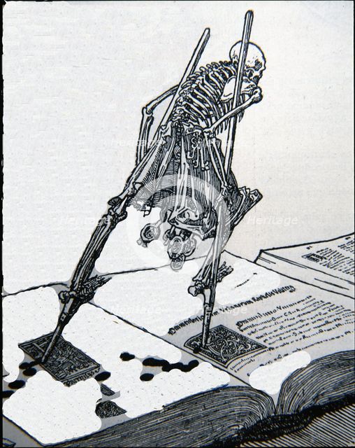 'La Carcoma', drawing that is part of the book 'Danza macabra', 1903. Creator: Sattler, Joseph (1867-1931).