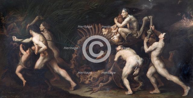 'La Carcasse: a Witch Being Drawn on the Skeleton of a Monster', 17th century. Artist: Jusepe de Ribera.