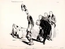 La Caricature (Journal) N.218. La Première Blessure, 1835. Creator: Honore Daumier