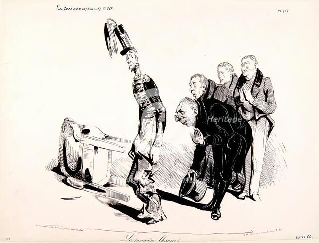 La Caricature (Journal) N.218. La Première Blessure, 1835. Creator: Honore Daumier.