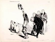 La Caricature (Journal) N.218. La Première Blessure, 1835. Creator: Honore Daumier