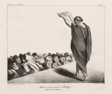 La Caricature, Pl. 454, Athenians Beware of Phillip! Creator: Honoré Daumier (French, 1808-1879); Aubert