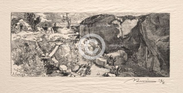 La Carrière de grès, 1890. Creator: Auguste Louis Lepère (French, 1849-1918).