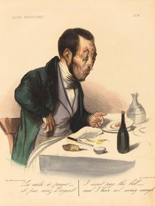 La carte a payer, 1837. Creator: Honore Daumier
