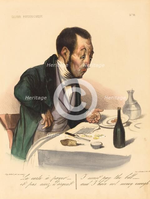 La carte a payer, 1837. Creator: Honore Daumier.