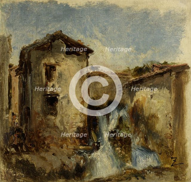 La cascade, between 1850 and 1870. Creator: Felix Francois Georges Philibert Ziem.