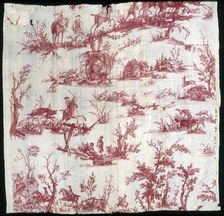 La Chasse au cerf et au sanglier (Furnishing Fabric), France, c. 1780. Creator: Christophe-Philippe Oberkampf