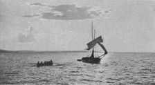 La chasse aux voiliers Turcs dans la mer Noire; Voilier turc abandonne par son equipage c1915. Creator: Unknown