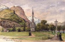 "La chapelle des Rosaires. Lourdes April 13, 86", 1886. Creator: Fritz von Dardel