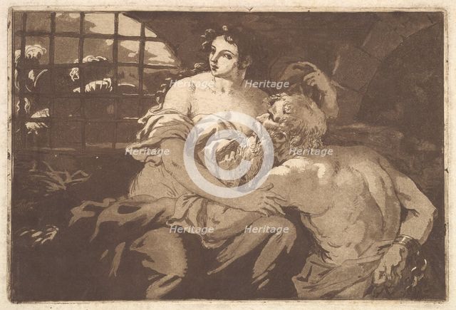 La charité romain (Roman Charity), in an album containing Recueil de Compositions par..., 1782-1821. Creator: Jean Jacques Lagrenee.