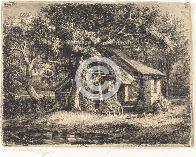 La chaumière au poirier (Cottage with Pear Tree), published 1849. Creator: Eugene Blery.