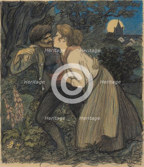 La chienne au loup, 1900. Creator: Theophile Alexandre Steinlen.