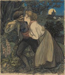 La chienne au loup, 1900. Creator: Theophile Alexandre Steinlen