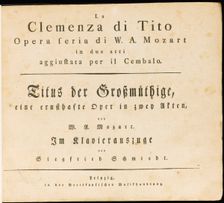 La clemenza di Tito. The first edition of the vocal score, 1795