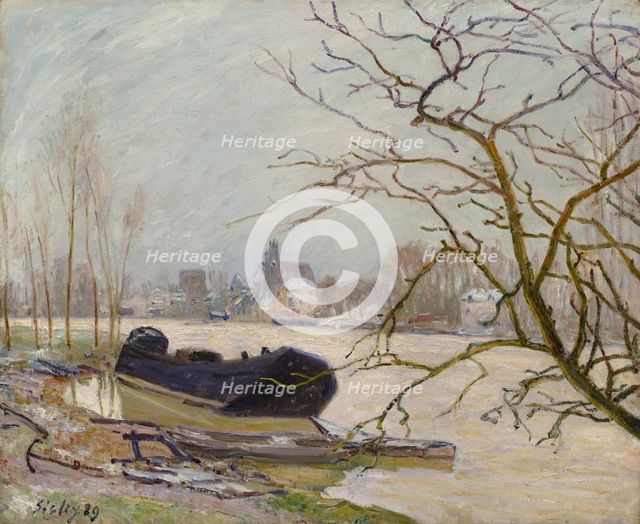 La Crue du Loing à Moret, 1889. Creator: Alfred Sisley.