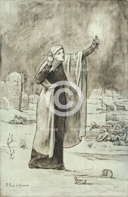 La Croix Rouge, c.1870. Creator: Pierre Puvis de Chavannes.