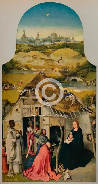 'La Adoracion de Los Reyes', (Adoration of the Magi), 1485-1500, (c1934). Artist: Hieronymus Bosch.