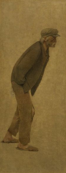 La Bouchée de pain : homme courbé en avant, mains dans les poches, c.1904. Creator: Fernand Pelez