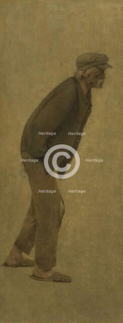 La Bouchée de pain : homme courbé en avant, mains dans les poches, c.1904. Creator: Fernand Pelez.