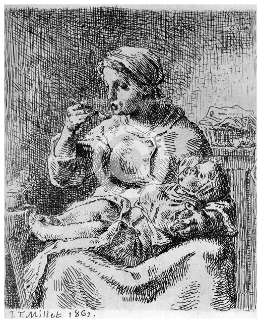 'La Bouillie', 1861 (1924). Artist: Jean Francois Millet