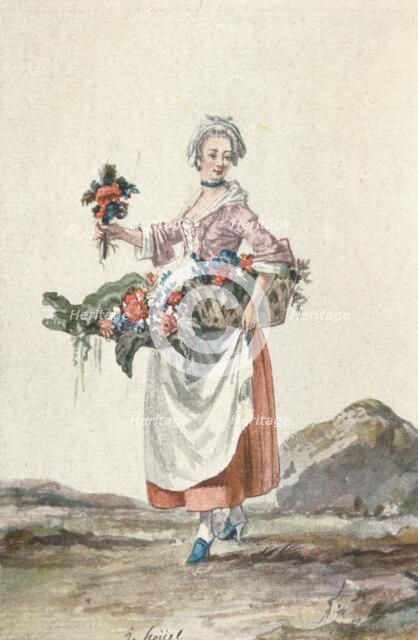 La Bouquetiere Garcon Cafetier, c18th century, (1903). Artist: Jean-Pierre Houel