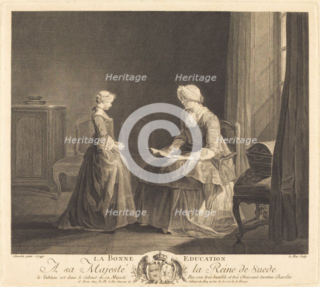 La Bonne education (The Good Education), 1757. Creator: Jacques Philippe Le Bas.