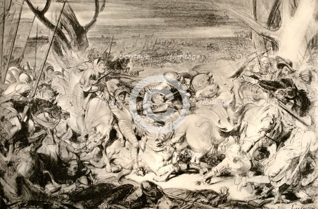 'La Bataille de Dreux', 1913. Artist: Eugène Delacroix