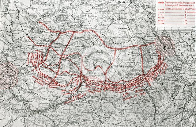 ''La Bataille de la Marne; Le mouvement de la bataille du 6 au 13 septembre', 1914. Creator: Unknown.