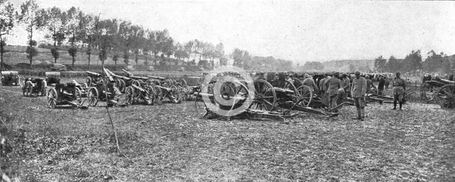 'La Bataille de la Somme; Canons pris a l'ennemi dans la region d'Herbecourt, 1916. Creator: Unknown.