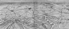 La Bataille de la Somme; Croquis perspectif du front d'artois Picardie et Santerre..., 1916. Creator: Unknown
