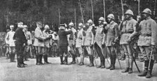La bataille de la Somme; M. Poincare decore des officiers de la 10e armee, commandee par..., 1916. Creator: Unknown