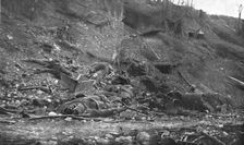La Bataille de la Somme; Un chemin creux a la lisiere du Bois de Hem apres les combats 1916. Creator: Unknown