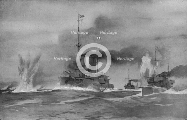 'La bataille de Riga; D'apres une aquarelle du lieutenant de vaisseau Novikof', c1915. Creator: Unknown.