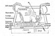 La bataille de Vaux ; plan sommaire du fort de Vaux 1916. Creator: Unknown