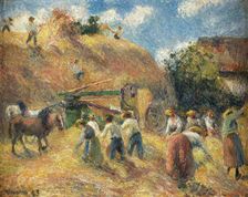 La Batterie à Montfoucault (The Thresher at Montfoucault), 1883. Creator: Camille Pissarro