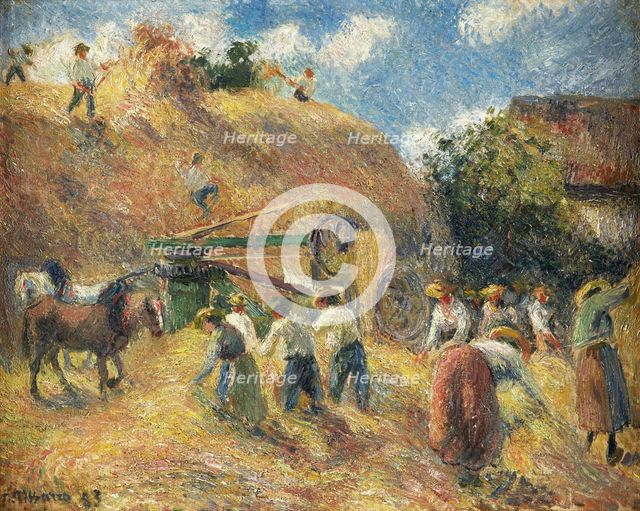 La Batterie à Montfoucault (The Thresher at Montfoucault), 1883. Creator: Camille Pissarro.