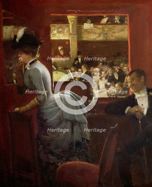 La Baignoire, au théâtre des Variétés (The Theatre Box at the Variety) , 1883. Creator: Béraud, Jean (1849-1936).