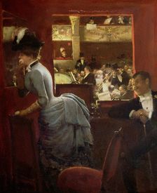 La Baignoire, au théâtre des Variétés (The Theatre Box at the Variety) , 1883. Creator: Béraud, Jean (1849-1936)