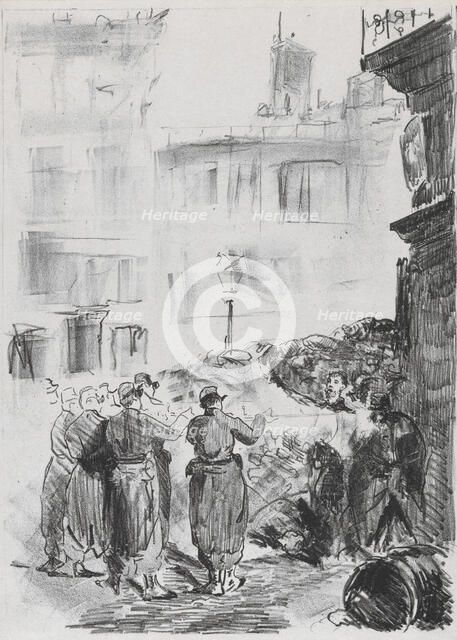 La Barricade, 1871. Creator: Edouard Manet.