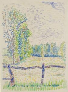 La Barriere, Eragny Meadows, c1886. Artist: Lucien Pissarro