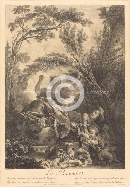 La Bascule, 1760. Creator: Jacques Firmin Beauvarlet.