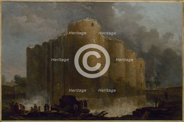 La Bastille, dans les premiers jours de sa démolition, 1789. Creator: Hubert Robert.