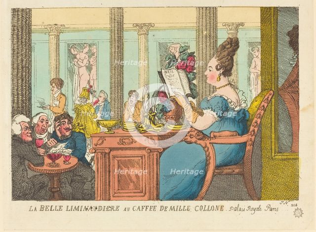 La Belle Limonaudiere au Cafe des Mille Colonnes, Palais Royal, Paris, 1814. Creator: Thomas Rowlandson.