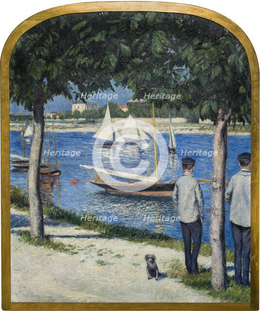 La Berge du Petit Gennevilliers et la Seine, 1890. Creator: Caillebotte, Gustave (1848-1894).