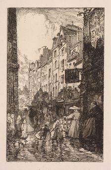 La Biévre, Les Gobelins, Saint-Séverin: Le Quartier Saint-Séverin: La Rue des Prêtres Saint-Séverin, Creator: Auguste Louis Lepère (French, 1849-1918)