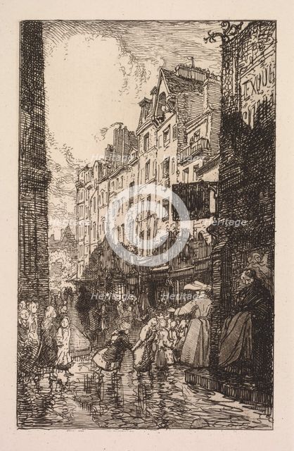 La Biévre, Les Gobelins, Saint-Séverin: Le Quartier Saint-Séverin: La Rue des Prêtres Saint-Séverin, Creator: Auguste Louis Lepère (French, 1849-1918).