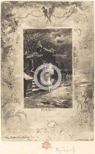 La Blanche Caroline (Pale Caroline), 1879/1880. Creator: Felix Hilaire Buhot.